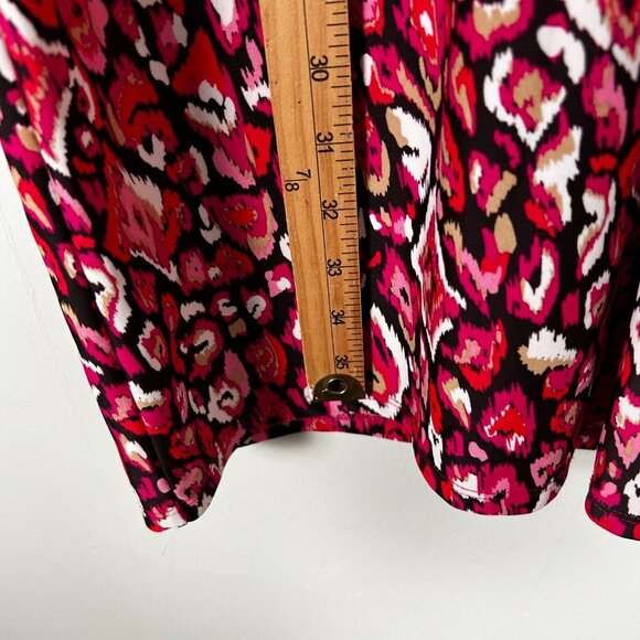 Jude Connally Dress Womens Small Red Geometric Jersey Gold Buttons Midi - Picture 4 of 6